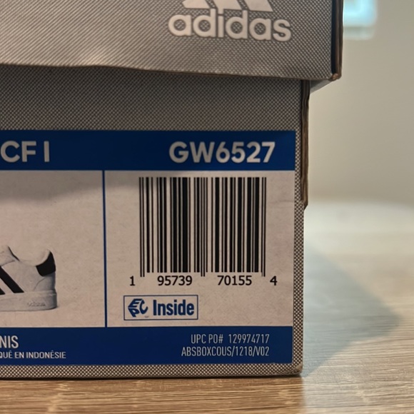 Adidas Grand Court 2.0 Toddler Kids 5K White/Black Stripes NWT - Picture 5 of 5